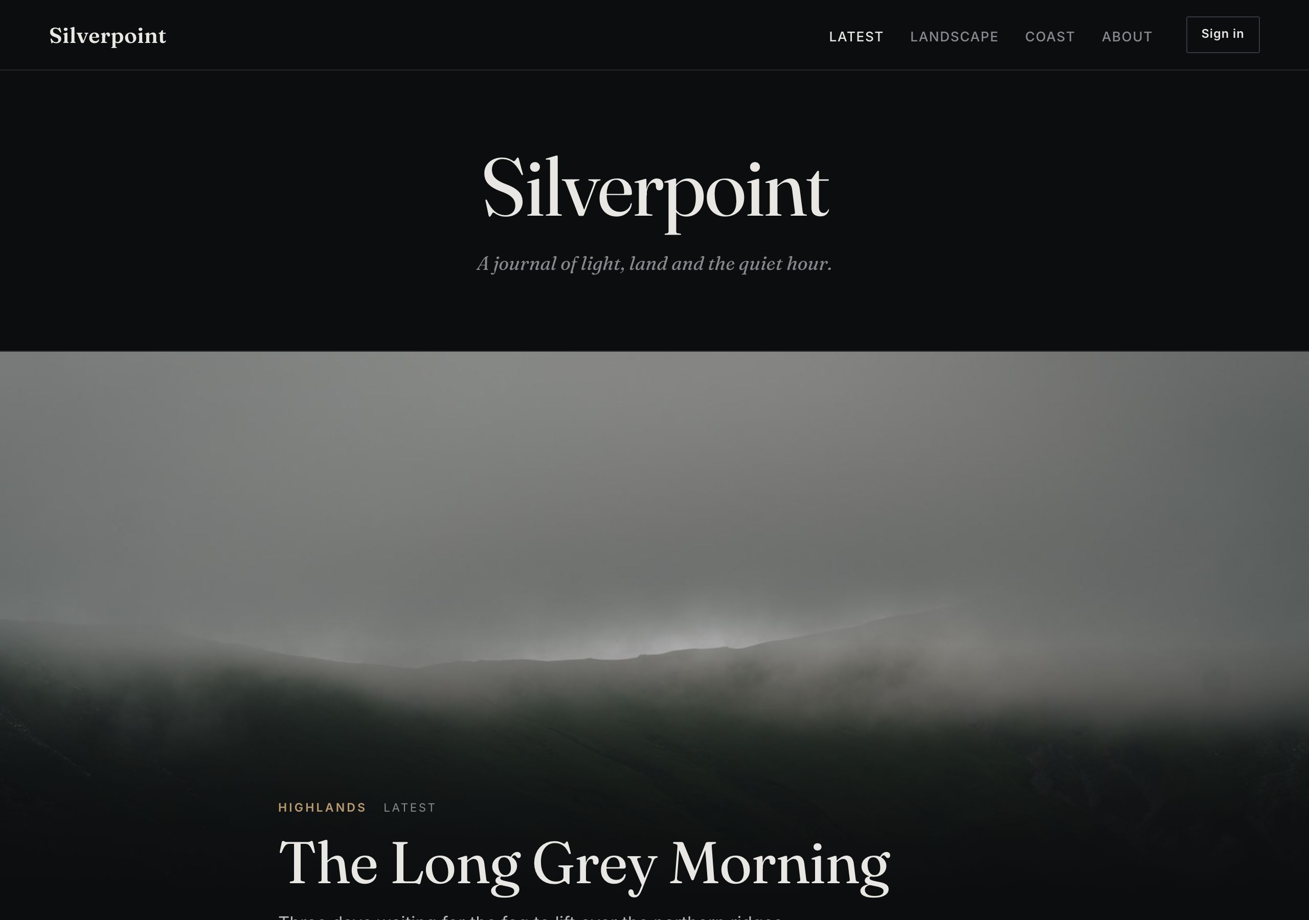 Silverpoint theme preview